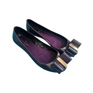 Kate Spade Purple Jelly Bow Ballerina Flats Size 8